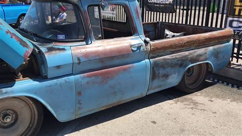 1961 Chevy C10 235 Cam Bagged Patina Detroit Steel Wheels