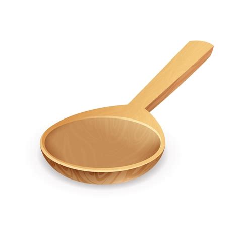 Premium Vector Vector Wooden Spoon Isolated On White