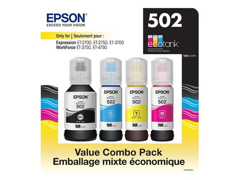 Epson Ecotank 502 Value Club Pack Blackcyanmagentayellow Ink