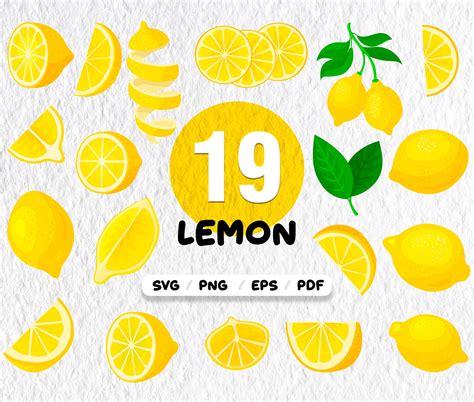 Lemon Svglemon Svg Bundle Lemon Slice Svg Lemon Digital Etsy