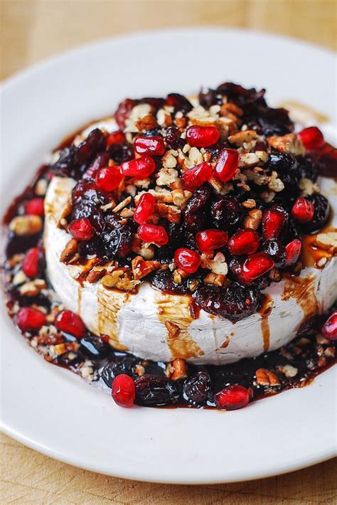 Baked Brie With Cranberries Pecans Pomegranate Cranberry Recipes