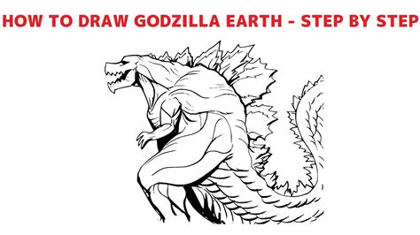 How To Draw Godzilla Earth Step By Step Mady Arts Youtube