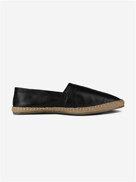 Buy Black Leather Espadrilles for Men Online at Best Price | SKO