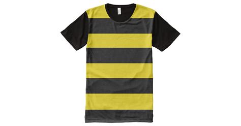 Black and Yellow Striped All-Over Print T-shirt | Zazzle