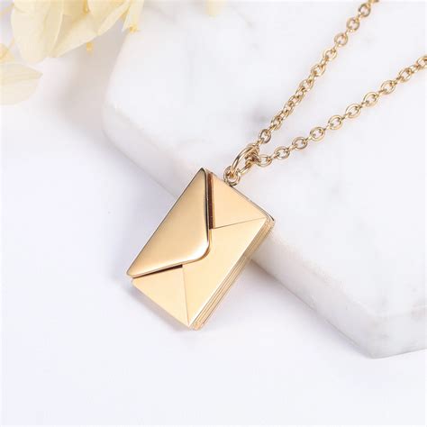 Love Letter Envelope Pendant Necklace Customized Stainless Steel