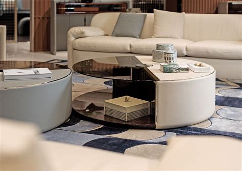 Eclipse Round Glass Coffee Table With Integrated Magazine Rack By Turri