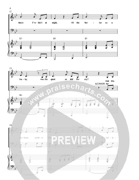 Was He Quiet Or Did He Cry With Away In A Manger Choral Anthem Satb Sheet Music Pdf Lillenas