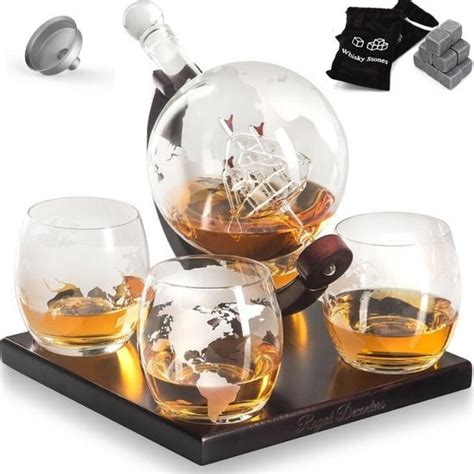 Luxe Whiskey Karaf Set Whisky Decanteerkaraf Globe Decanter Met