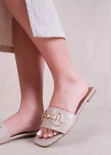 Wheres That From Orca Nude Buckle Detail Flat Sandals Kaleidoscope