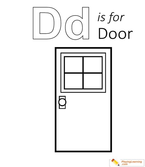 D Is For Door Coloring Page | Free D Is For Door Coloring Page