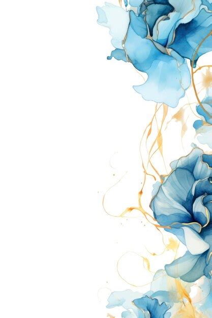 Premium Photo | Blue rose pattern alcohol ink artworks transparent ...