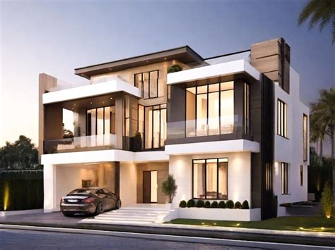 Premium Photo Architecture Modern Duplex House Design