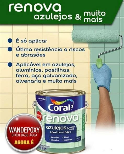 Tinta De Azulejo Epóxi Base Água Brilhante Coral 900ml Cores Lua Nova