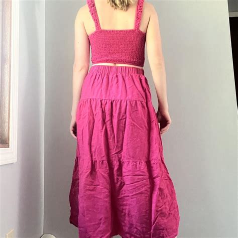 Hot Pink Fuschia Linen Two Piece Set Perfect For Depop