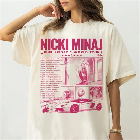 Nicki Minaj Tour 2024 Concert T-Shirt, Nicki Minaj Pink Friday 2 ...