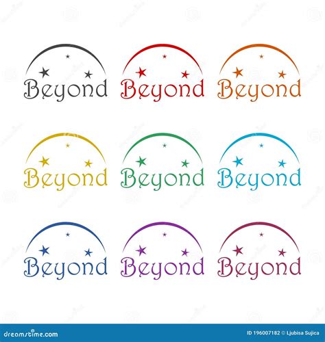 Beyond Logo Icon Color Set Stock Vector Illustration Of Computer