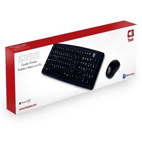 Tudo Sobre Teclado E Mouse Sem Fio C Tech K W Bk Preto