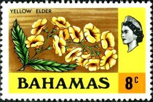 Stamp Yellow Elder Bahamas Definitives Mi Bs Xii Sn