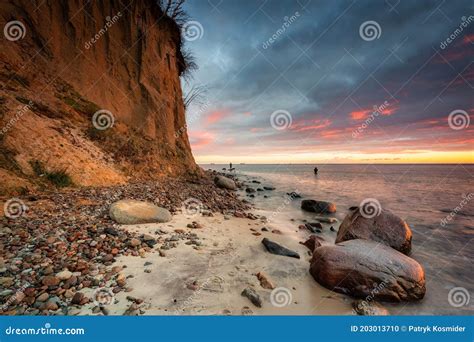 Impresionante Paisaje De La Playa En Orlowo Cliff Antes De Gdynia De La