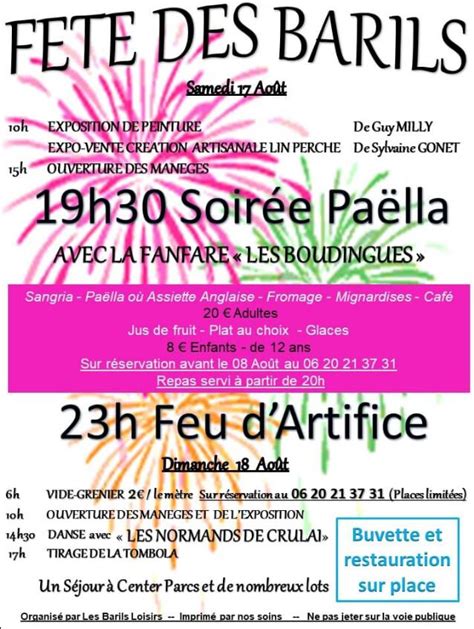 LES BARILS Fête communale TOUTE L INFO DE L ORNE ET DU SUD DE L EURE