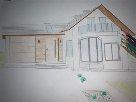 One Point Perspective House Drawing | House drawing, Loft bed, House