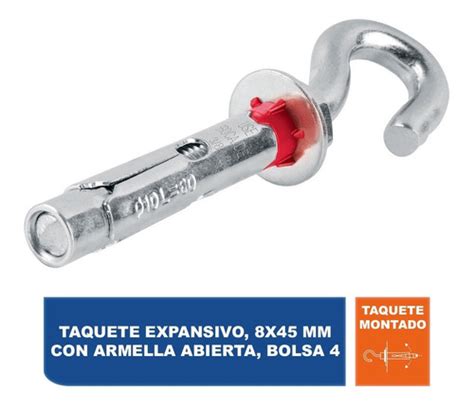 Taquete Expansivo Armella Abierta Bolsa X Mm Mercadolibre