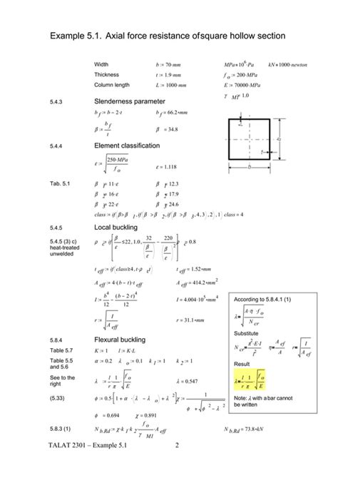 Talat Lecture Design Of Members Example Axial Force