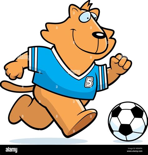 A cartoon illustration of a cat playing soccer Stock Vector Image & Art ...