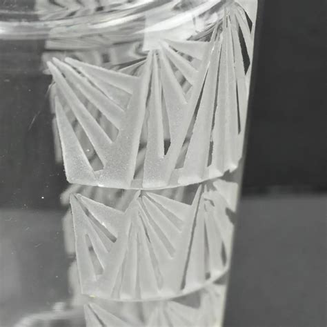 Jean Luce Art Deco Geometric Etched Glass Vase 1930s For Sale At 1stdibs