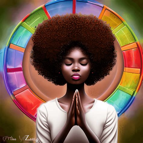 Beautiful African Light Brown Skin Woman Praying Creative Fabrica