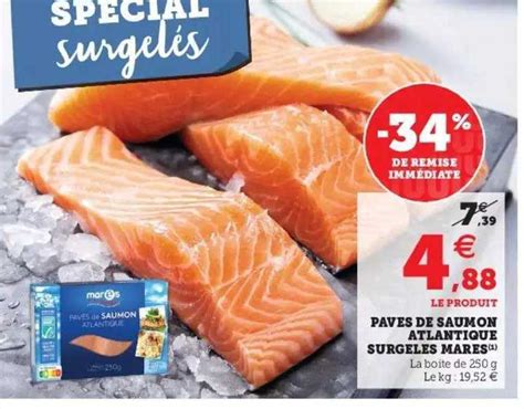 Offre Pavés De Saumon Atlantique Surgelés Mares chez Hyper U