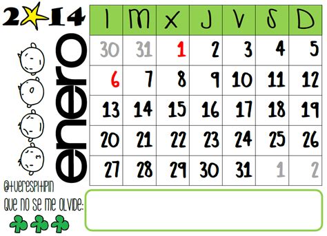 Calendario Enero 2014 Para Imprimir Imagui