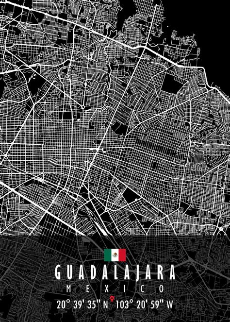 GUADALAJARA MAP MEXICO Poster By Artistic Paradigms Displate