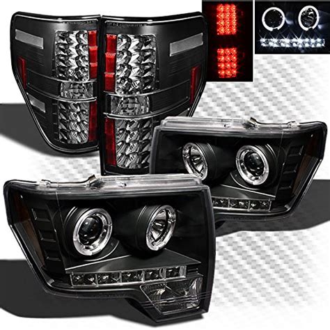 Buy For 2009 2014 Ford F150 Black 2x Halo Led Projector Headlights