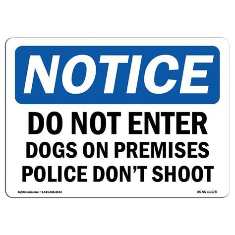 Warning Dangerous Dog On Premises Sign