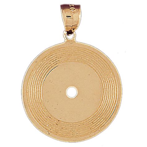 14k Gold Record Pendant