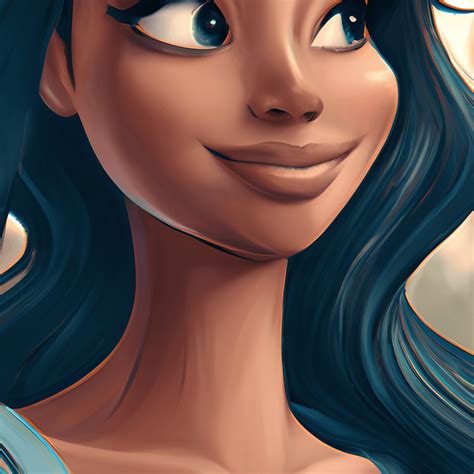 Disney Animation Very Rendered Polished Perfect Dominican Hispanic Soft Golden Skin · Creative