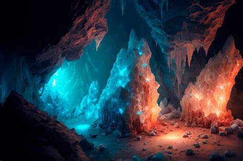 Premium Photo Mystery Colorful Crystal Cave