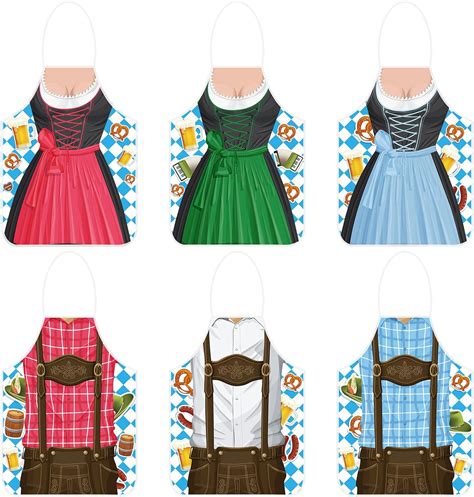 Amazon Tigeen Pcs Oktoberfest Aprons Bavarian Couples Kitchen