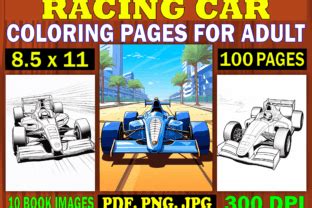 Racing Car Coloring Pages For Adults Graphic By Design Shop