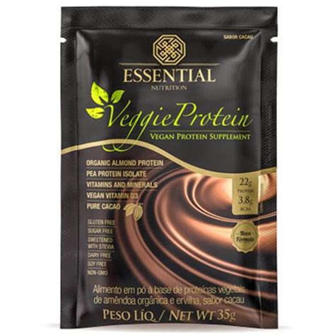 Veggie Protein Cacao Sachê 35g Essential Nutrition Whey Protein