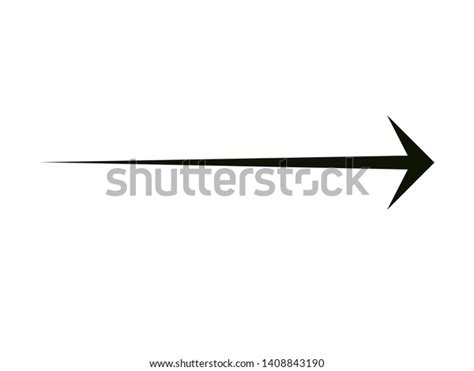 Straight Arrow Pointing Right On White Ilustrações Stock 1408843190