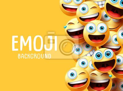 Obraz Emoji Smile Funny Background Vector Design Smiley Emoji Of Na