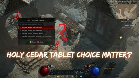 Diablo 4 Does The Holy Cedar Tablet Choice Matter Youtube