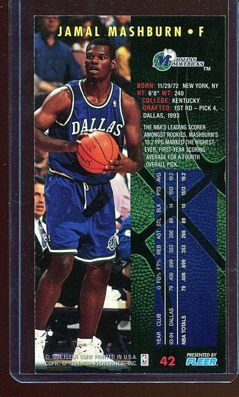 Fleer Nba Jam Session Jamal Mashburn For Sale Online Ebay