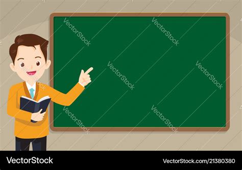 Teacher Standing In Front Of Chalkboard Royalty Free Vector