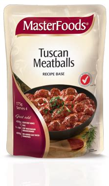 Tuscan Meatballs Recipe Base MasterFoods Meatball Recipes Recipes