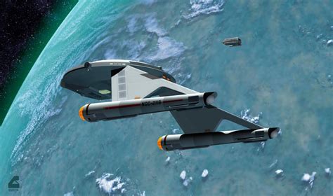 The Ranger Class Scout Uss Darwin Prepares To Take It S Shuttle Aboard After Returning From An