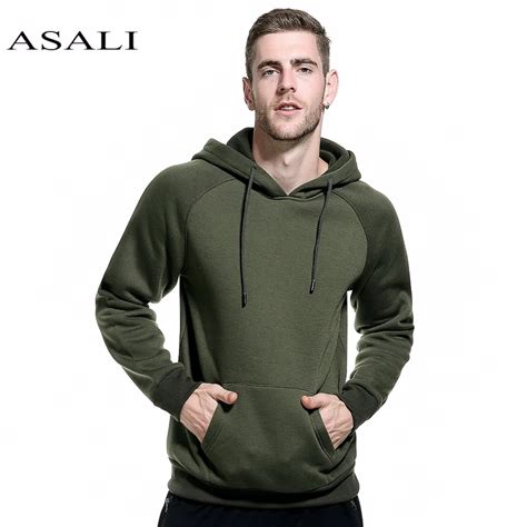 Buy Online Asali Brand 2018 Autumn Winter Army Green Hoodies Mens Casual Hip Hop Warm Fleece