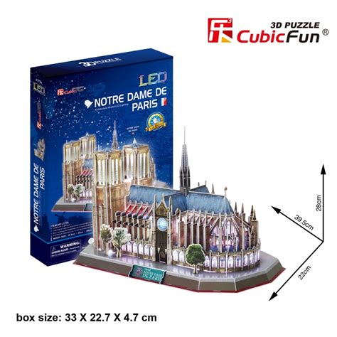 3d LED Lighting Puzzle Notre Dame De Paris CubicFun 3D Buil